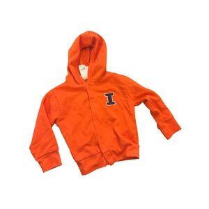 Orange Snap Front Hoodie Sweatshirt Little Boy Girl "I"‎ Logo Toddler Size 12 M